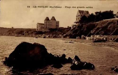 Ak Le Pouldu Morbihan, Strand Grands Sables