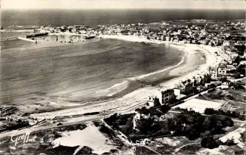 Ak Quiberon Morbihan, Luftaufnahme des Strandes