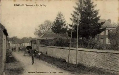 Ak Revelles Somme, Rue de Fluy