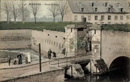 Ak Péronne Somme, Porte de Paris