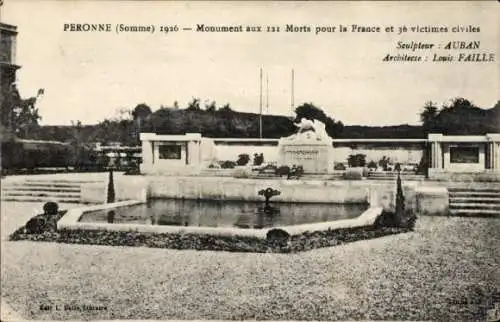 Ak Péronne Somme, Monument aux Morts