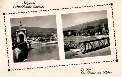 Ak Seyssel Haute Savoie, Pont, Quais du Rhone