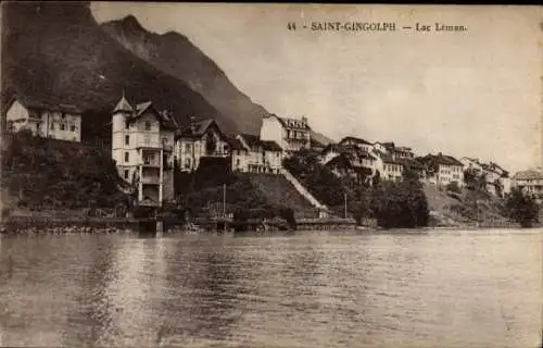 Ak Saint Gingolph Haute Savoie, Blick auf die Stadt, Genfer See, Lac Léman