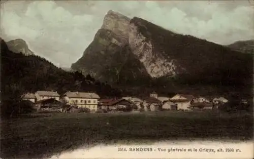 Ak Samoëns Haute Savoie, Gesamtansicht und Crioux