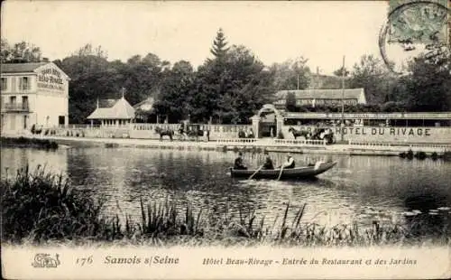 Ak Samois sur Seine Seine et Marne, Hotel Beau Rivage