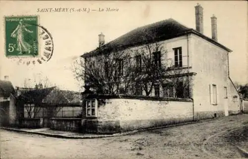 Ak Saint Méry Seine et Marne, Mairie