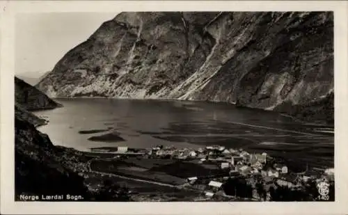 Ak Laerdal Sogn, Norwegen, Blick auf den Ort