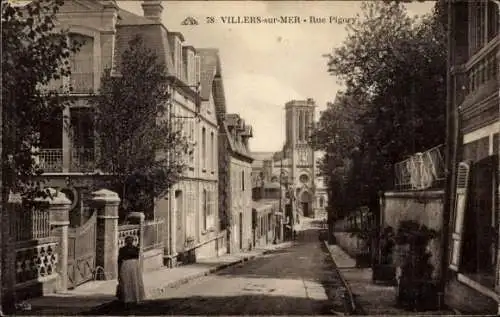 Ak Villers sur Mer Calvados, Rue Pigory