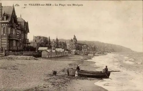 Ak Villers sur Mer Calvados, La Plage vers Houlgate