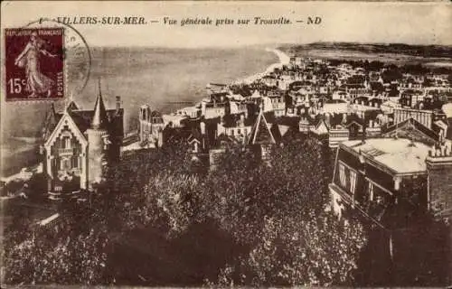 Ak Villers sur Mer Calvados, Vue generale prise sur Trouville