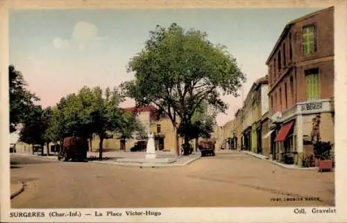 Ak Surgères Charente Maritime, Place Victor Hugo