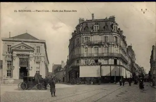 Ak Bourges Cher, Place Cujas, Ecole des Beaux Arts