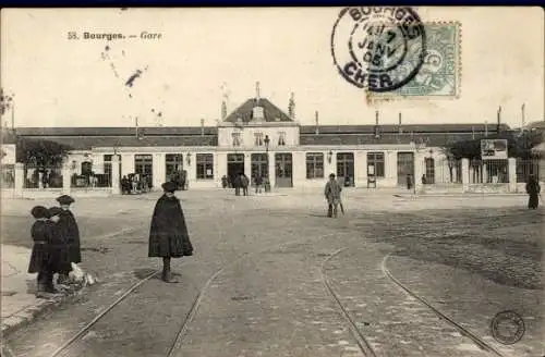 Ak Bourges Cher, Bahnhof