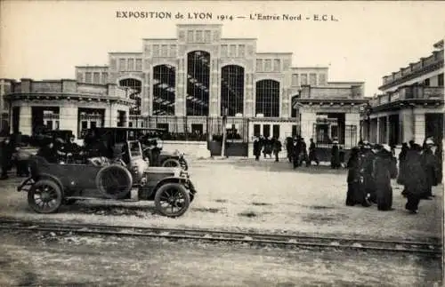 Ak Lyon Rhône, Internationale Ausstellung 1914, Eingang Nord