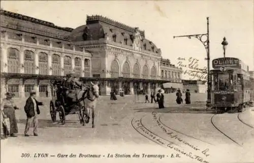 Ak Lyon Rhône, Bahnhof Brotteaux, Straßenbahnhaltestelle