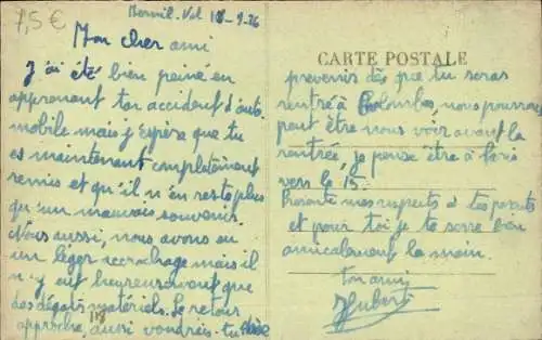 Ak Mesnil Val Seine Maritime, Rue de la Mer, Pension de Famille