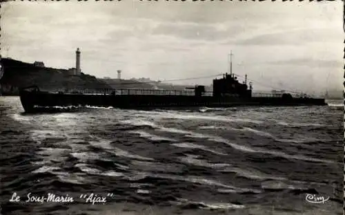 Ak Französisches Kriegsschiff, U-Boot Ajax