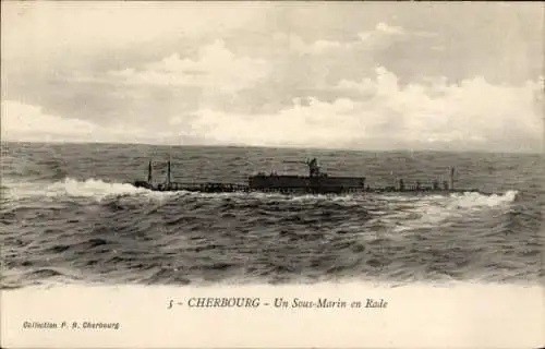 Ak Französisches Kriegsschiff, U-Boot, Französische Marine