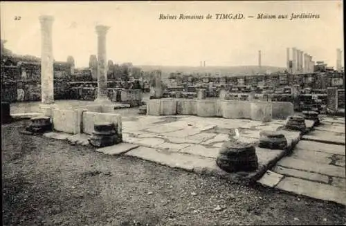 Ak Timgad Algerien, Römische Ruinen, Haus der Gärtner