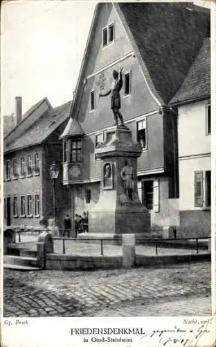 Ak Groß Steinheim Hanau am Main, Friedensdenkmal