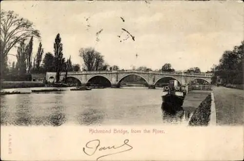 Ak Richmond upon Thames London England, Richmond-Brücke