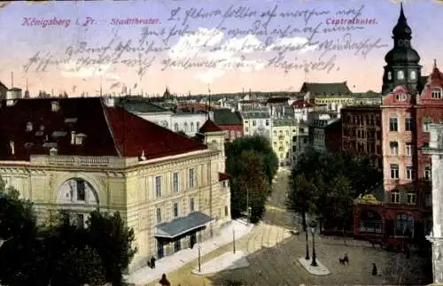 Ak Kaliningrad Königsberg Ostpreußen, Stadttheater, Centralhotel