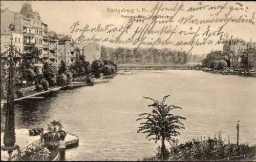 Ak Kaliningrad Königsberg Ostpreußen, Schlossteich, Panorama