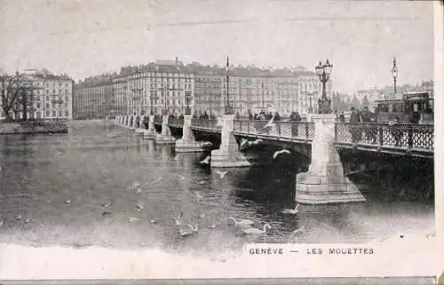 Ak Genf Genf Schweiz, Les Mouettes au Pont