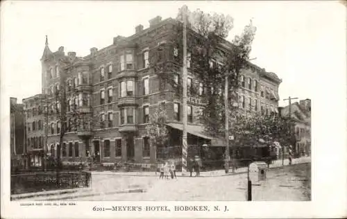 Ak Hoboken New Jersey USA, Meyer's Hotel