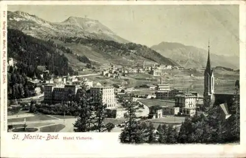 Ak Sankt Moritz Bad Kanton Graubünden, Hotel Victoria