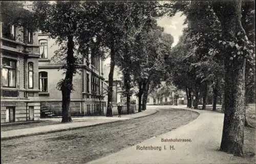 Ak Rotenburg in Hannover Rotenburg an der Wümme, Bahnhofstraße