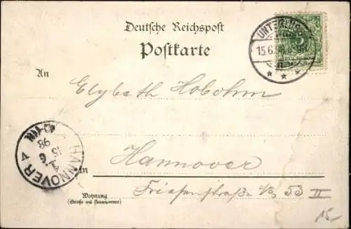Litho Unterlüß Unterlüss Südheide, Hubachs Gasthaus, Oberförsterei, Urwald