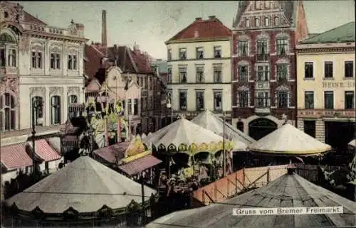 Ak Hansestadt Bremen, Freimarkt, Karussell, Jahrmarkt