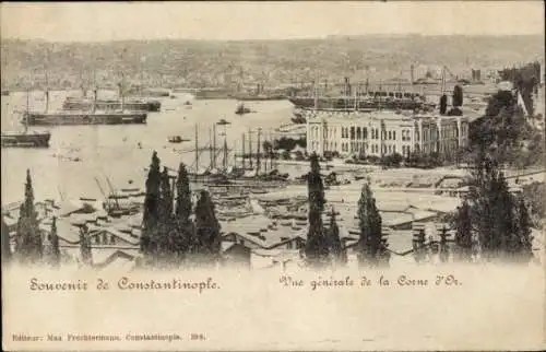 Ak Konstantinopel Istanbul Türkiye, Gesamtansicht, Hafen, Österreichische Post