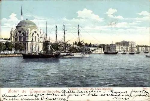 Ak Konstantinopel Istanbul Türkiye, Moschee, Dolma-Baghtche-Palast