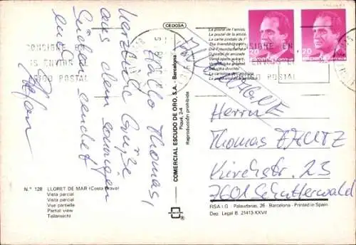 Ak Lloret de Mar Katalonien, Nackte Frau, Erotik, Sonnenbrille