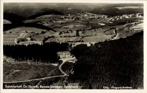 Ak Benneckenstein Oberharz, Fliegeraufnahme, Sanatorium Dr. Noack