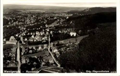 Ak Hasserode Wernigerode am Harz, Fliegeraufnahme