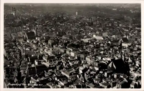 Ak Magdeburg an der Elbe, Fliegeraufnahme