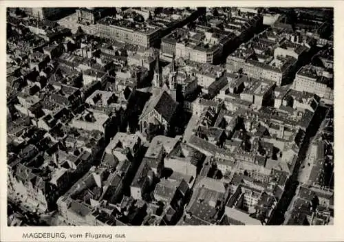 Ak Magdeburg an der Elbe, Fliegeraufnahme, Kirche