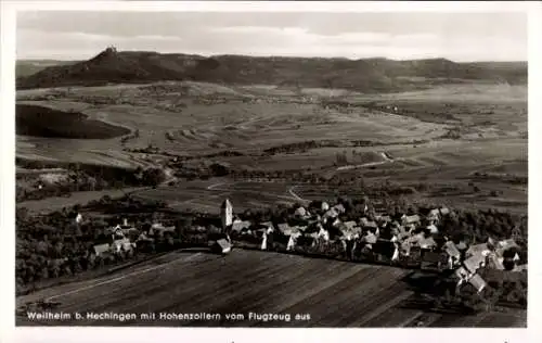 Ak Weilheim Hechingen im Zollernalbkreis, Fliegeraufnahme, Hohenzollern