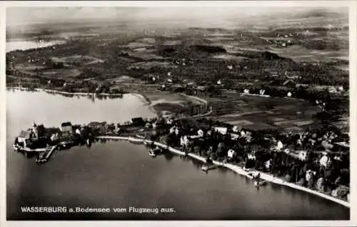 Ak Wasserburg am Bodensee Schwaben, Fliegeraufnahme