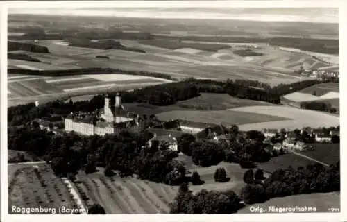 Ak Roggenburg Schwaben Bayern, Fliegeraufnahme, Kloster