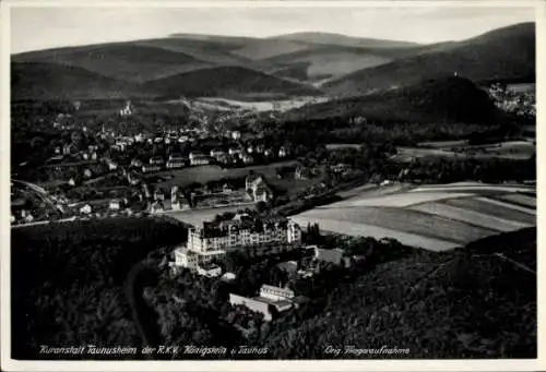 Ak Königstein im Taunus, Fliegeraufnahme, Kuranstalt Taunusheim der RKV Königstein