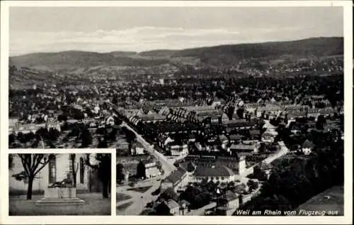 Ak Weil am Rhein, Fliegeraufnahme, Skulptur