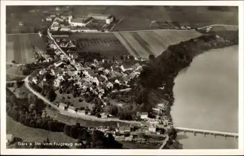 Ak Gars am Inn Oberbayern, Fliegeraufnahme