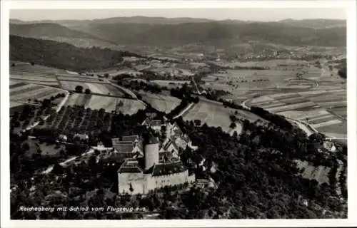 Ak Reichenberg Oppenweiler in Württemberg, Schloss Reichenberg, Fliegeraufnahme