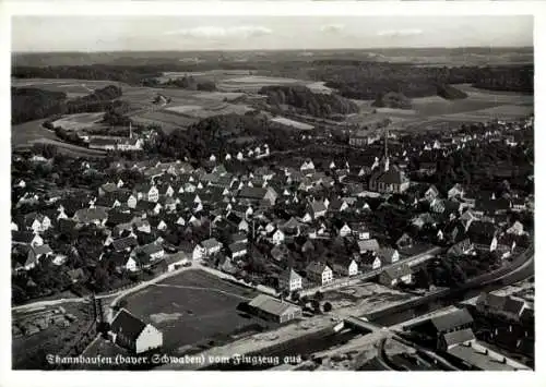 Ak Thannhausen in Schwaben, Fliegeraufnahme