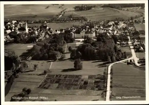 Ak Bad Wurzach in Oberschwaben, Fliegeraufnahme, Salvatorkolleg