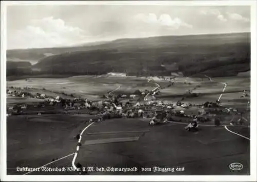 Ak Rötenbach Friedenweiler im Schwarzwald, Fliegeraufnahme